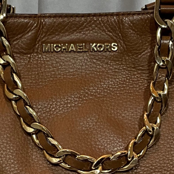 Micheal Kors brown satchel. 2 sets of top handles, 18-H3f - Picture 3 of 7